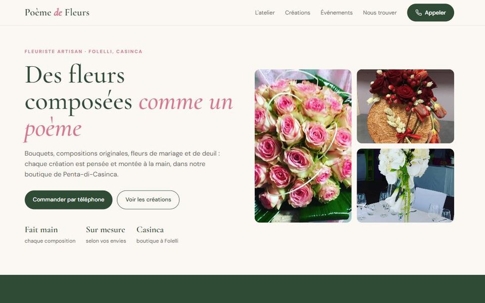 Aperçu du site Poème de fleurs