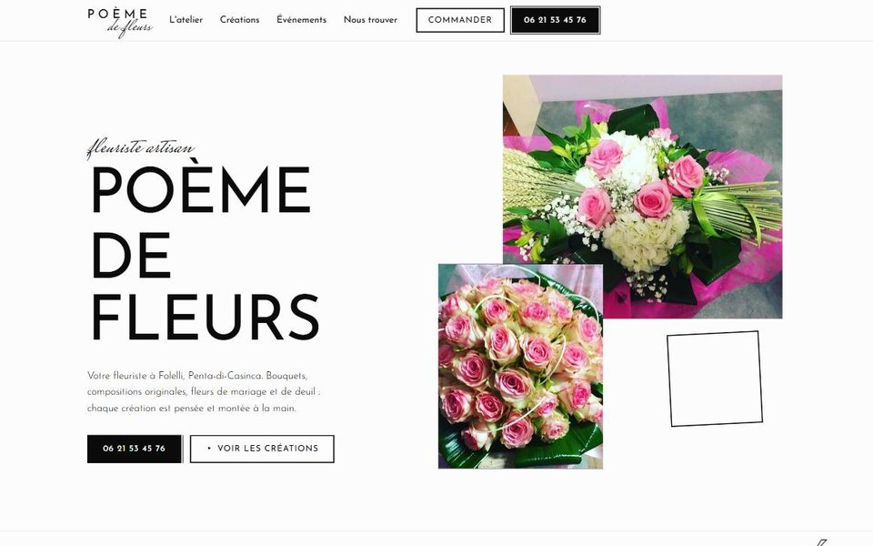 Aperçu d'un site réalisé : Poème de fleurs